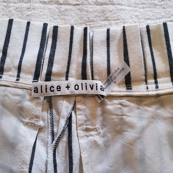 Alice + Olivia | Ryan Striped Cotton Wide Leg Culottes, 6 - Picture 6 of 9